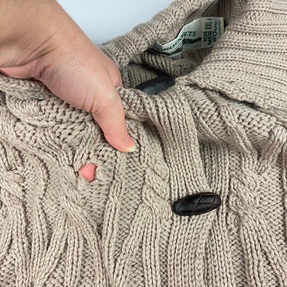 Aran Crafts 100% Merino Wool Cardigan Sweater Women's XXL Button Front Chunky - Picture 5 of 11